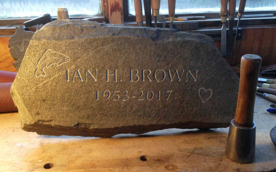 Natural burial marker stone