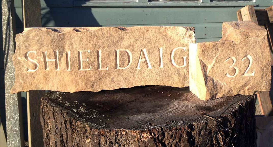 Shieldaig house sign