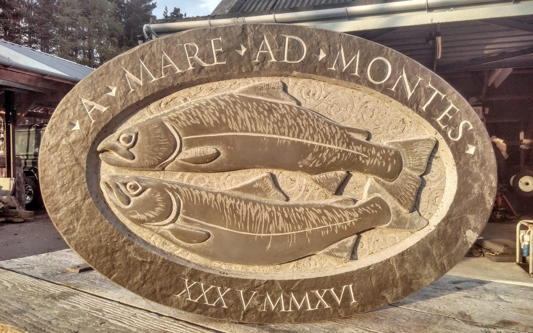 Salmon garden plaque
