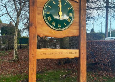 Hand-crafted oak golf course clock