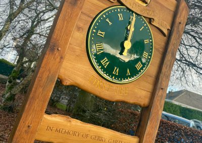 Hand-crafted oak golf course clock